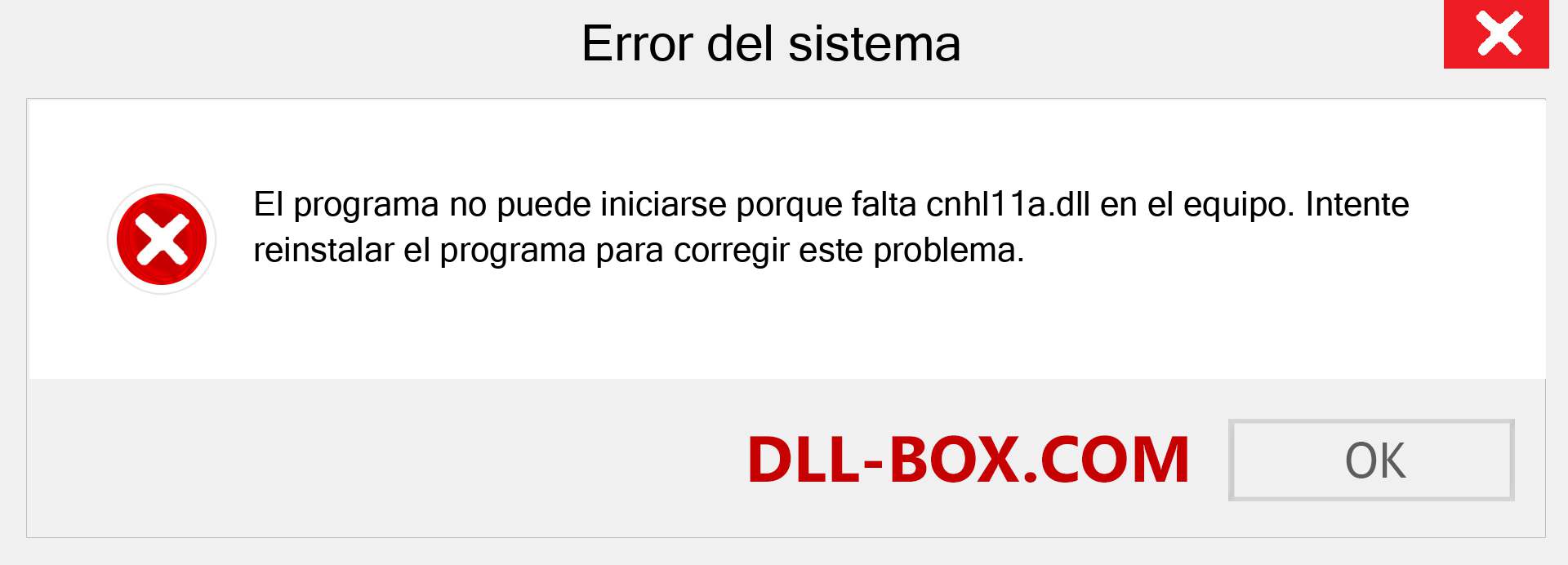 ¿Falta el archivo cnhl11a.dll ?. Descargar para Windows 7, 8, 10 - Corregir cnhl11a dll Missing Error en Windows, fotos, imágenes